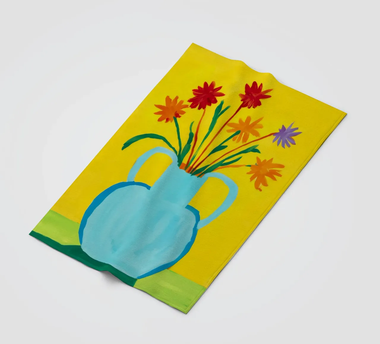 Gioia con manico giallo coperta in pile da Pan Denim