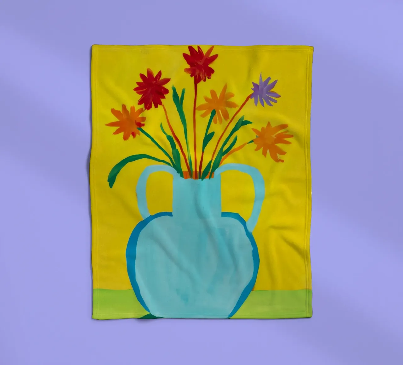 Gioia con manico giallo coperta in pile da Pan Denim