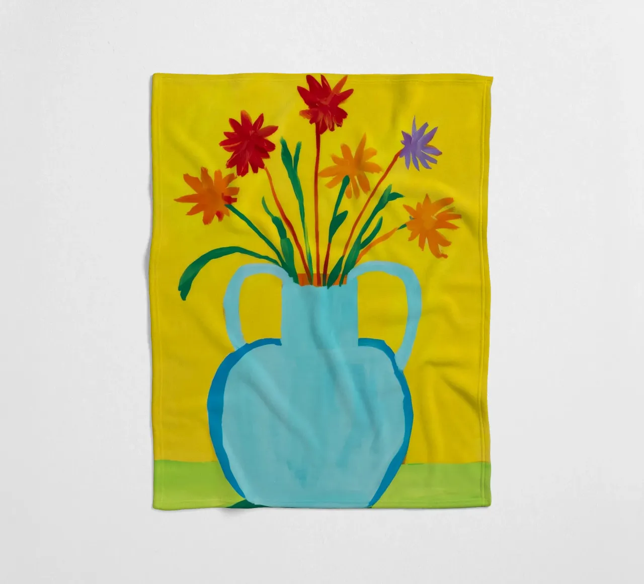 Gioia con manico giallo coperta in pile da Pan Denim