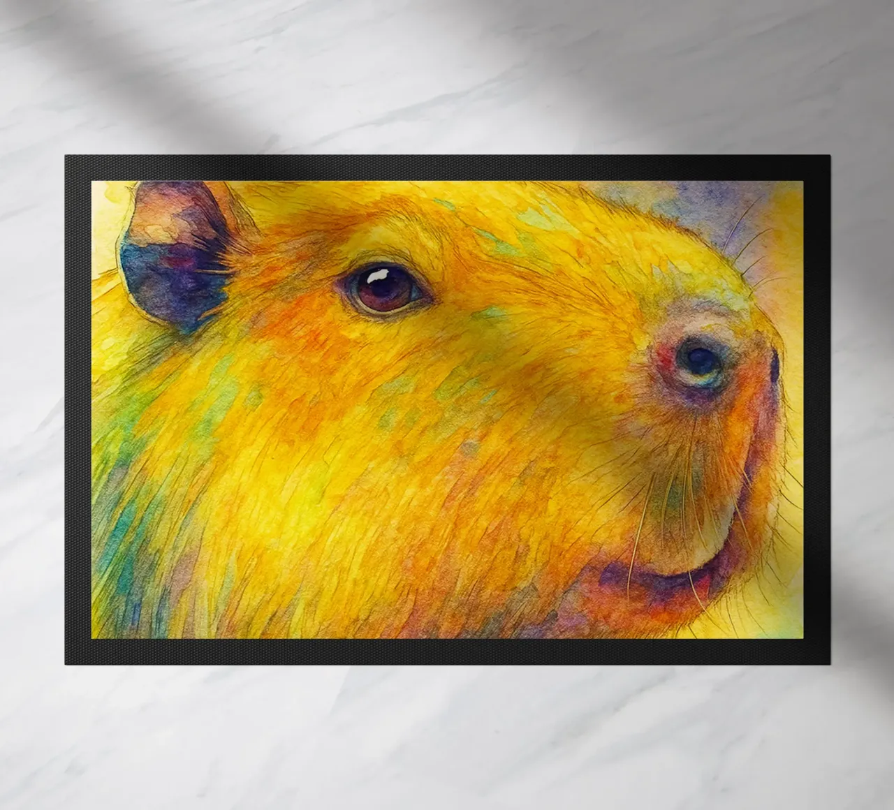 capibara pittura colorata zerbino da toegoe