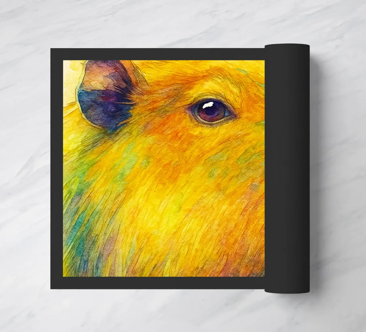 capibara pittura colorata zerbino da toegoe