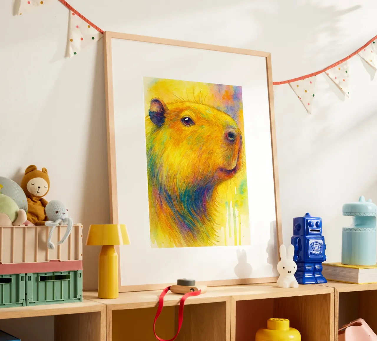 capybara colorfull painting hahnemühle by toegoe