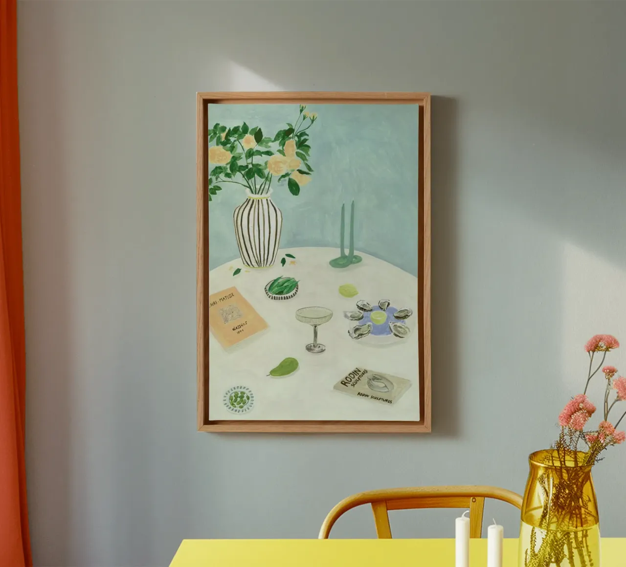 Oysters And Art Books tela con Cornice a cassetta da Isabelle Vandeplassche