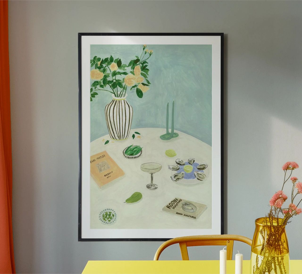 Oysters And Art Books Poster von Isabelle Vandeplassche