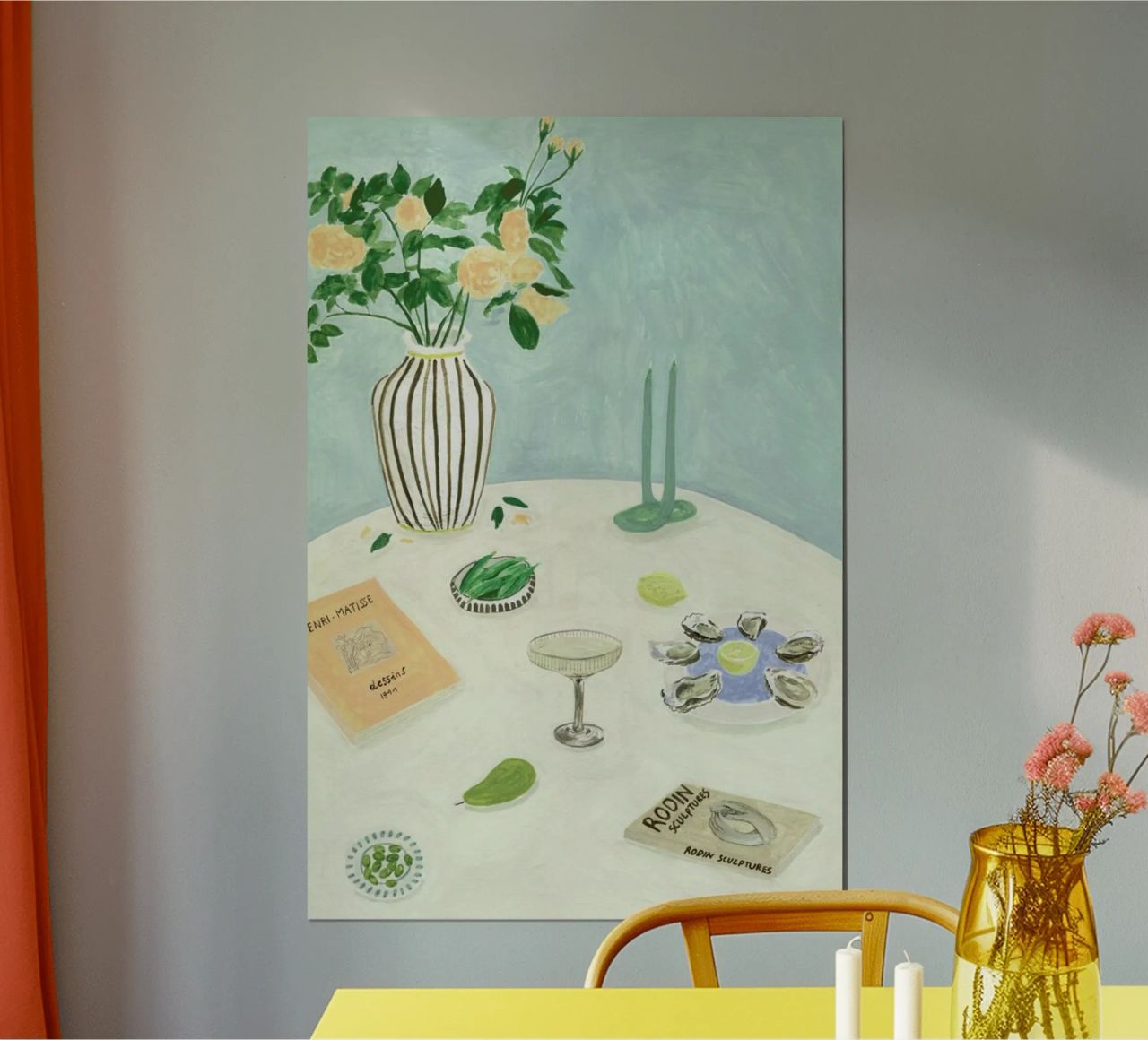 Oysters And Art Books Poster von Isabelle Vandeplassche
