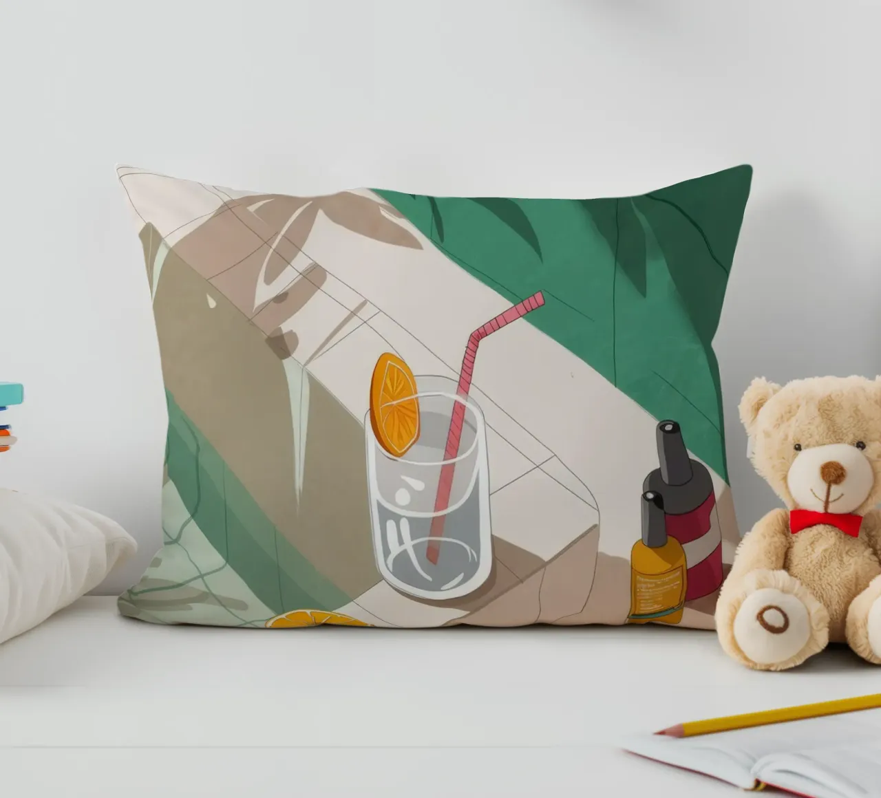 Prendere il sole Gioco di ombre cuscino da Muse Artworks