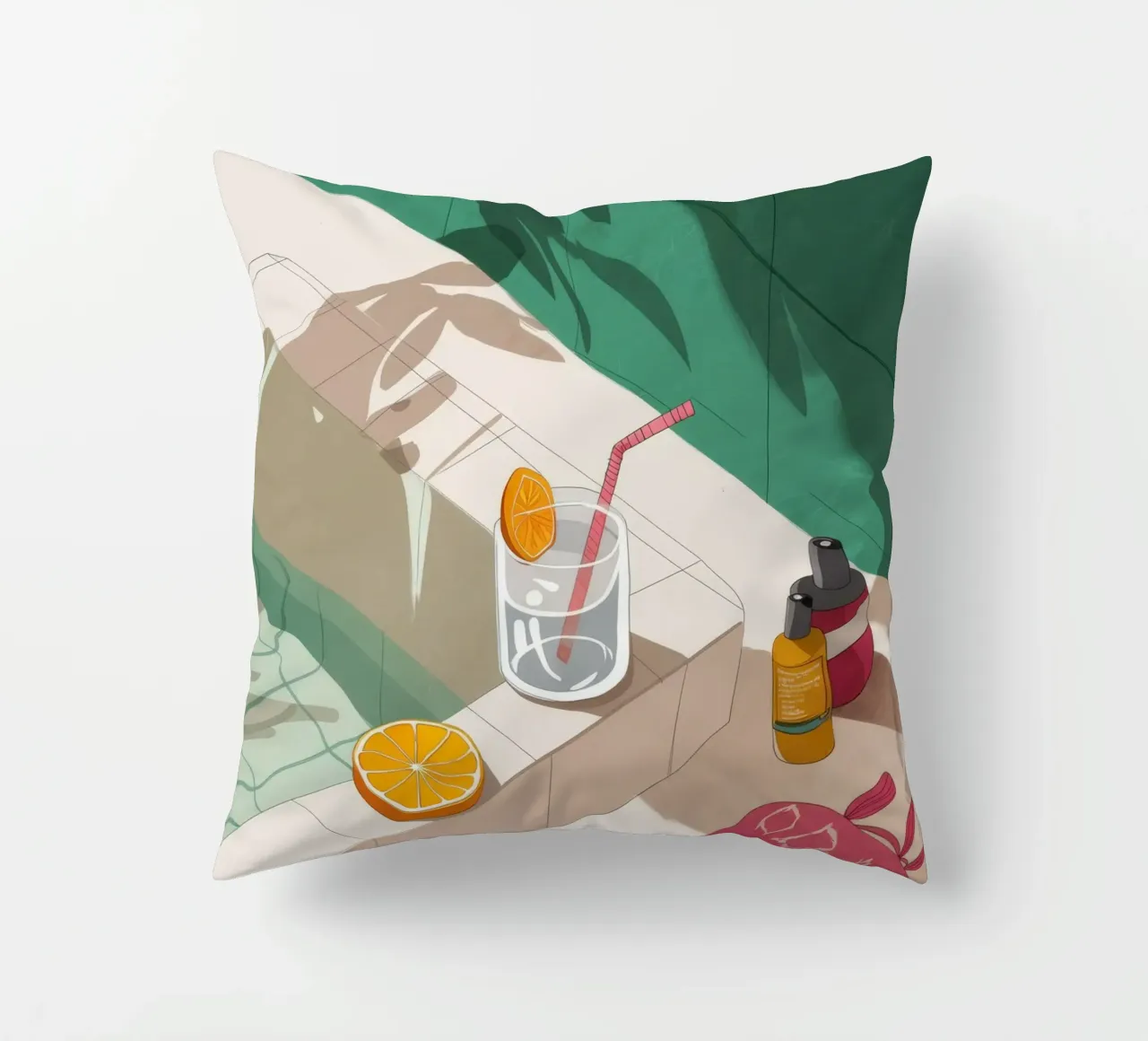 Prendere il sole Gioco di ombre cuscino da Muse Artworks