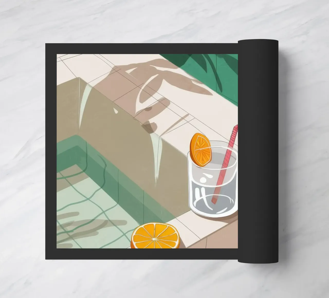 Sunbathing Shadow Play doormat by Muse Artworks