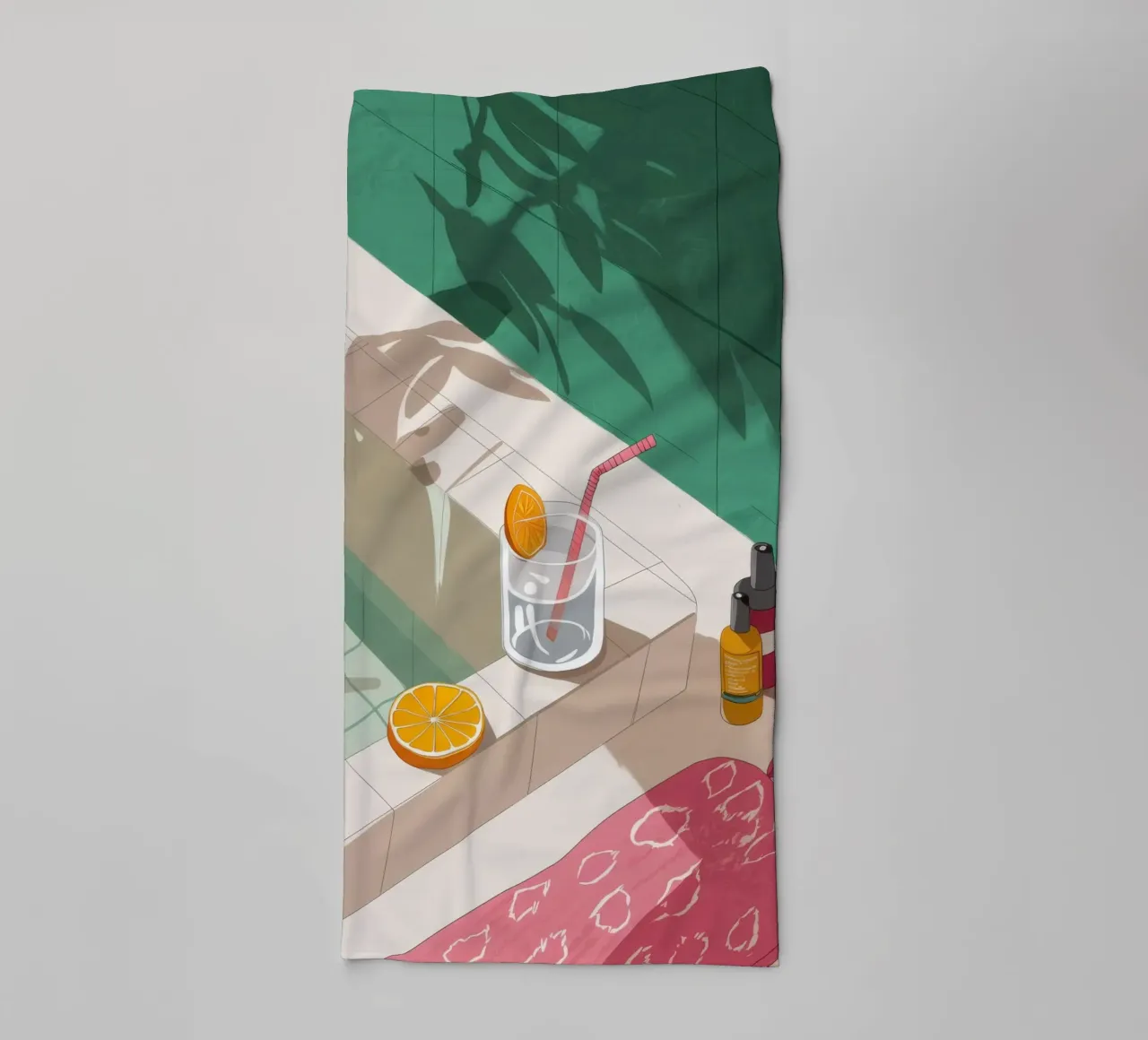 Prendere il sole Gioco di ombre asciugamano da bagno da Muse Artworks