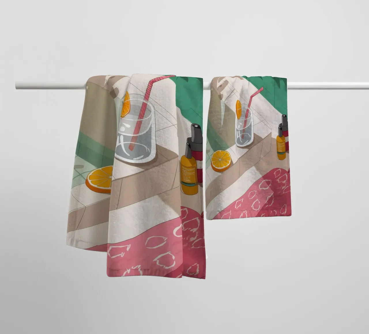 Prendere il sole Gioco di ombre asciugamano da bagno da Muse Artworks