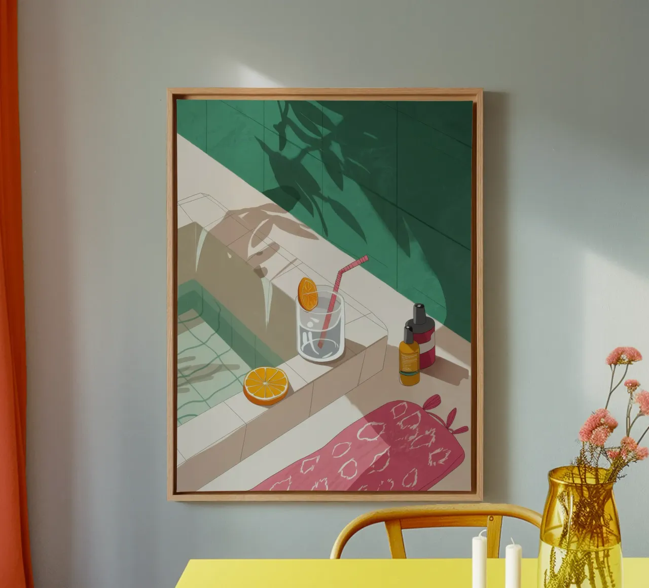 Sunbathing Shadow Play canvas by Muse Artworks