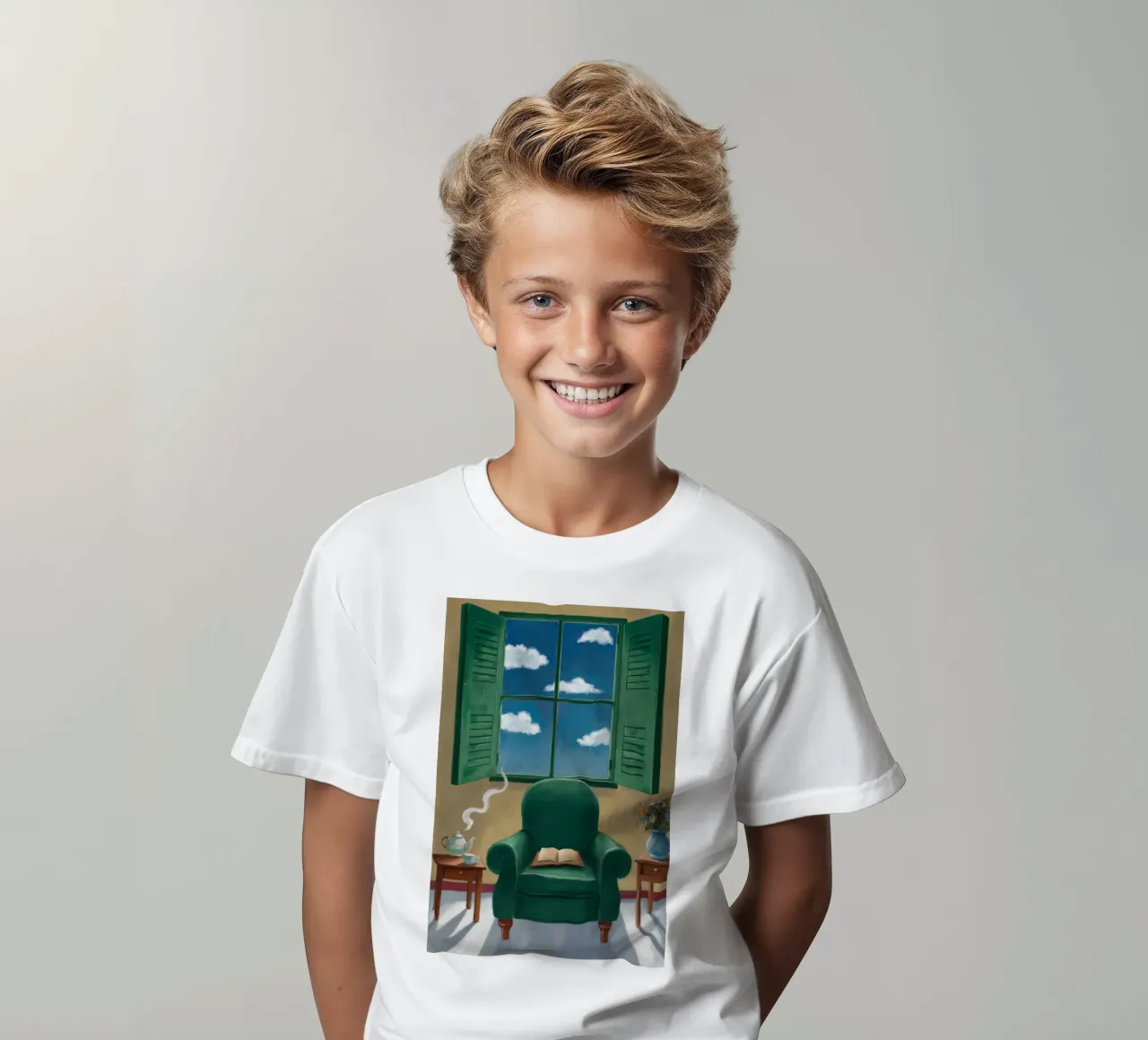 Green Armchair Respite kids t-shirt by FadeAura