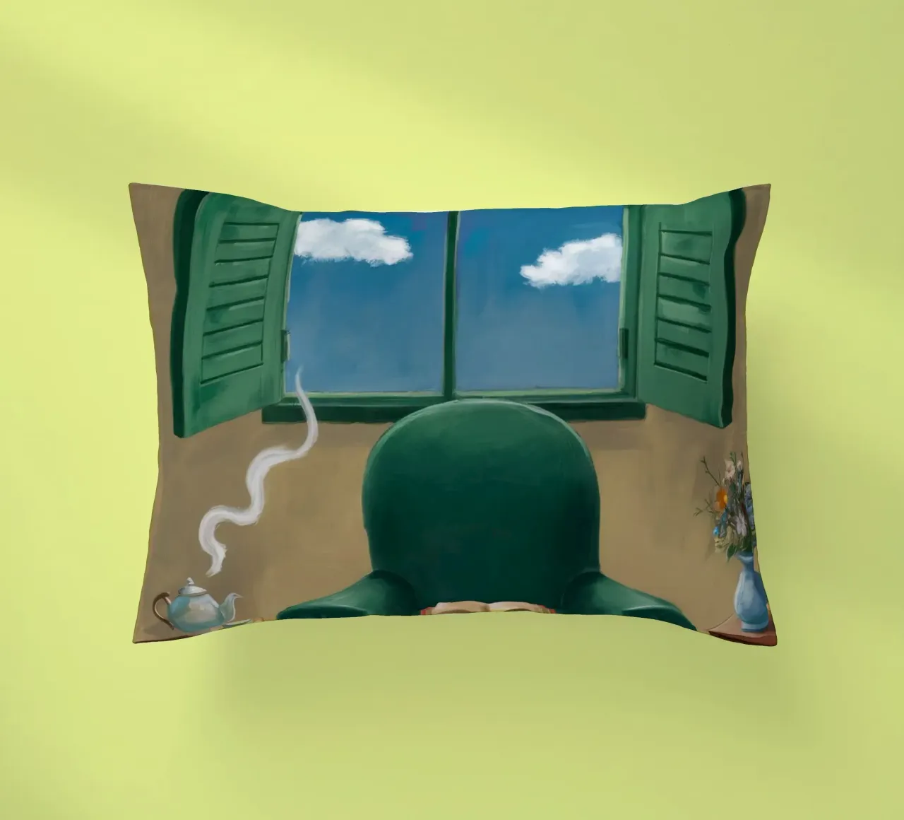 Green Armchair Respite decorative cushion by FadeAura