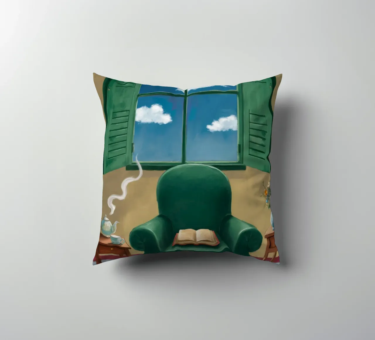 Green Armchair Respite decorative cushion by FadeAura