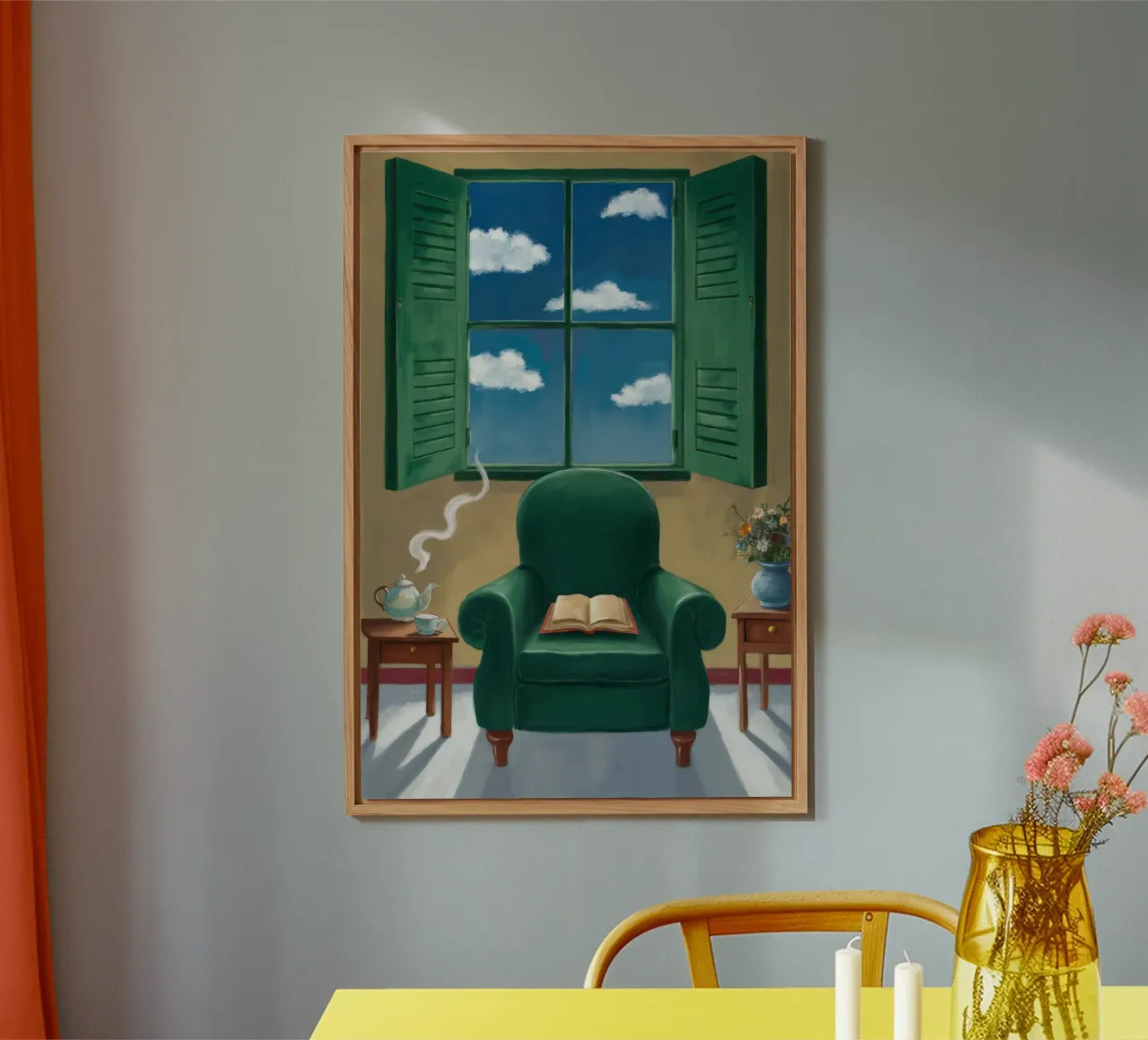 Green Armchair Respite alu-dibond by FadeAura