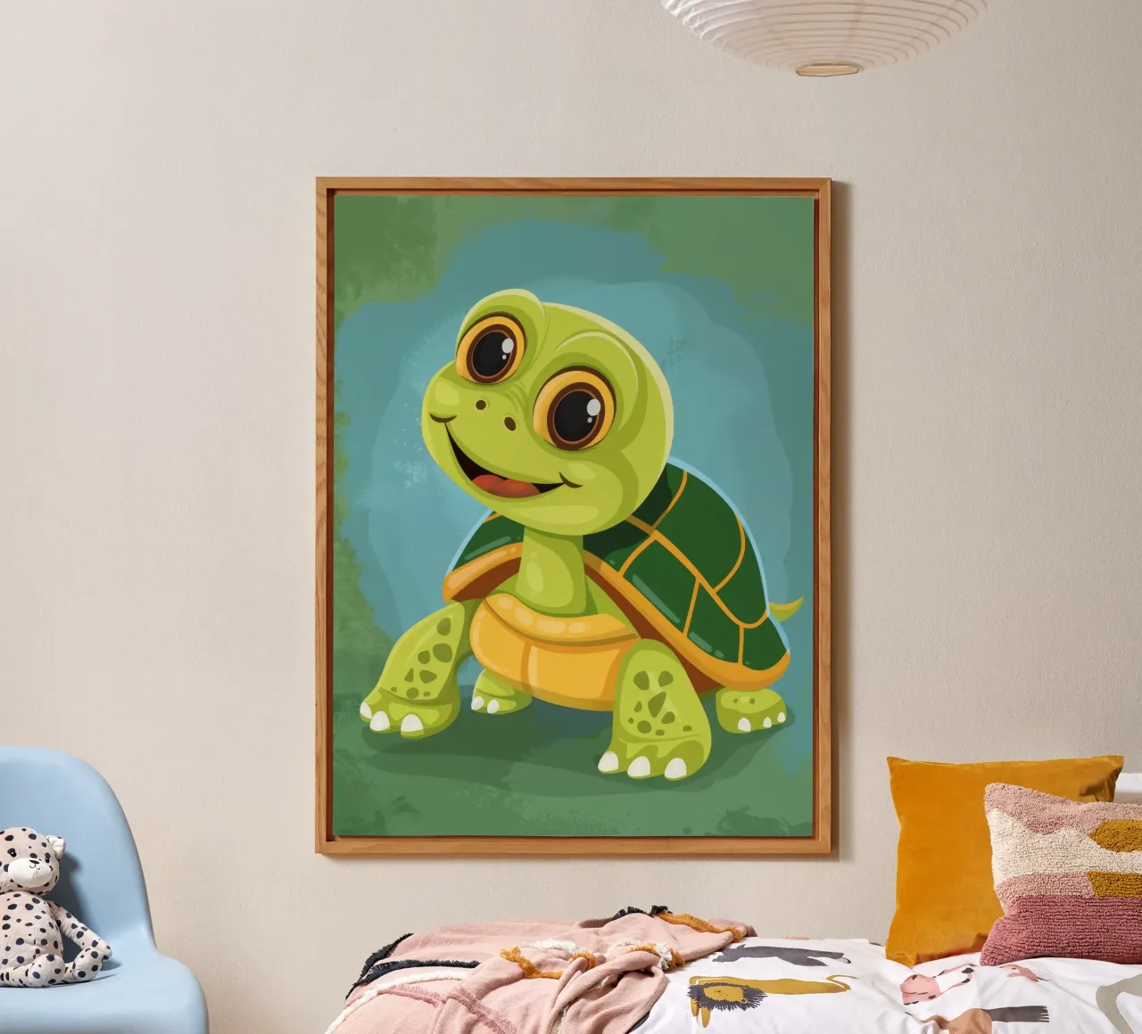 L'esploratore della natura: L'avventura di una tartaruga scatola alluminio dibond da DesignDoodle