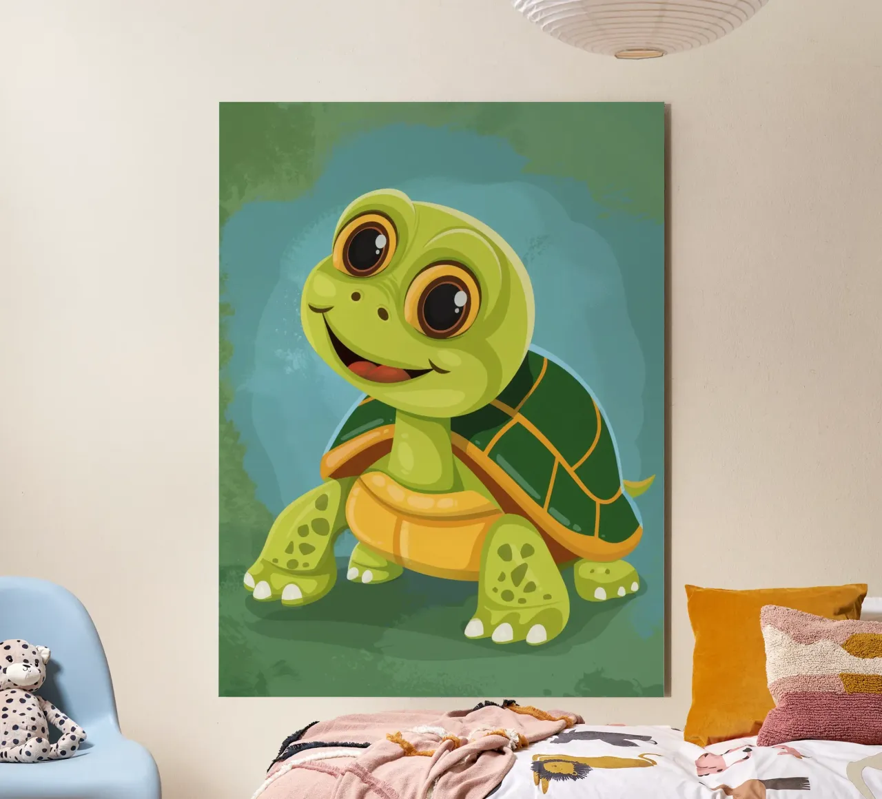 L'esploratore della natura: L'avventura di una tartaruga scatola alluminio dibond da DesignDoodle