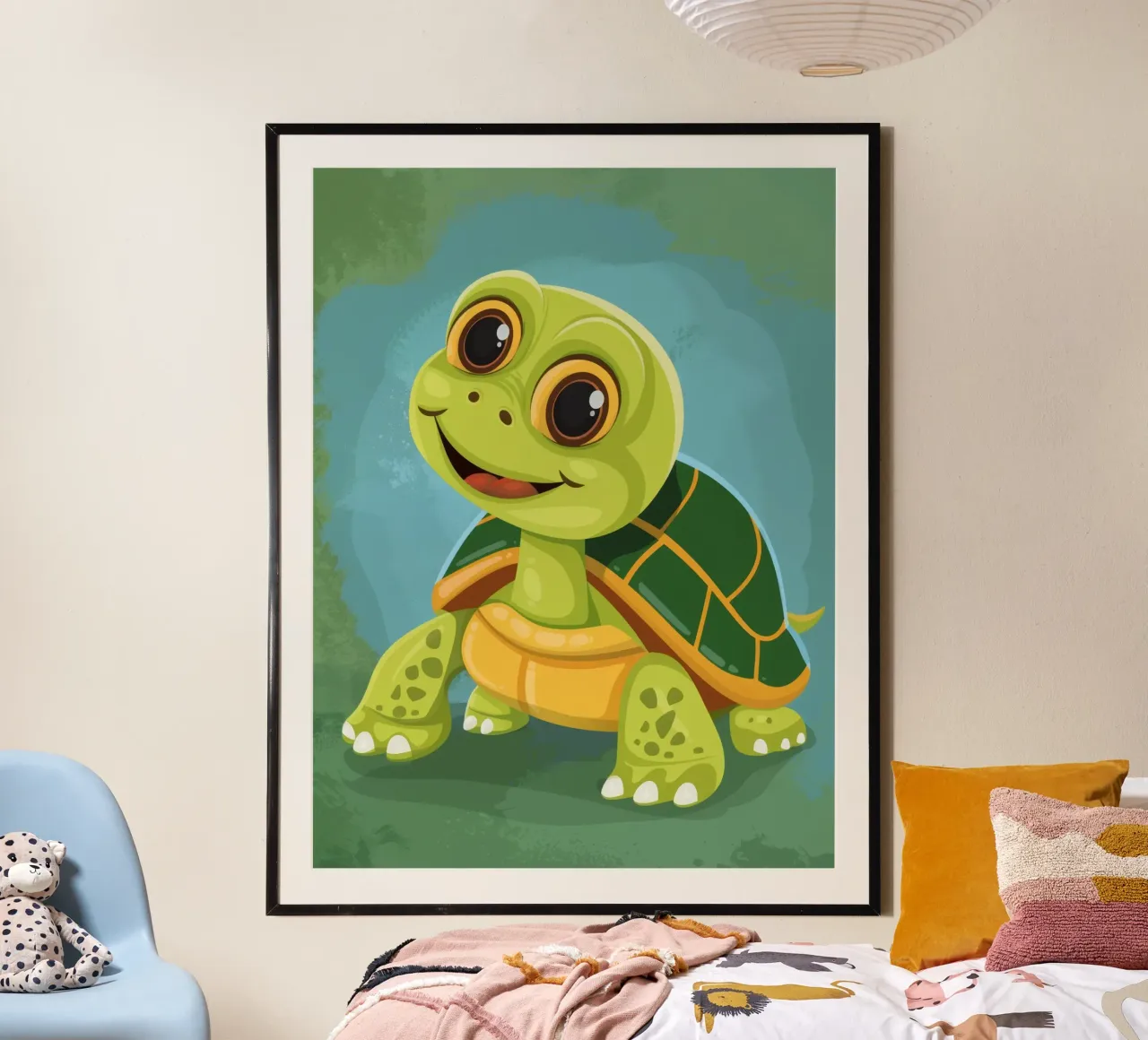 L'esploratore della natura: L'avventura di una tartaruga scatola poster con telaio in plastica da DesignDoodle