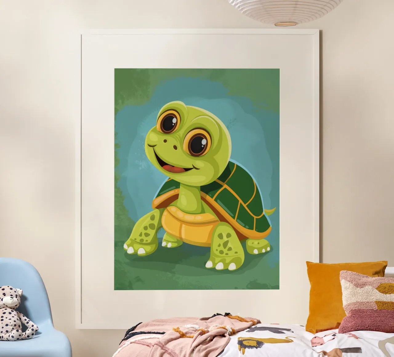 L'esploratore della natura: L'avventura di una tartaruga scatola poster con telaio in plastica da DesignDoodle
