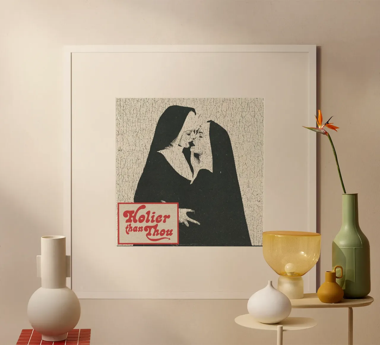 due suore che si baciano poster con telaio in alluminio da maluniq