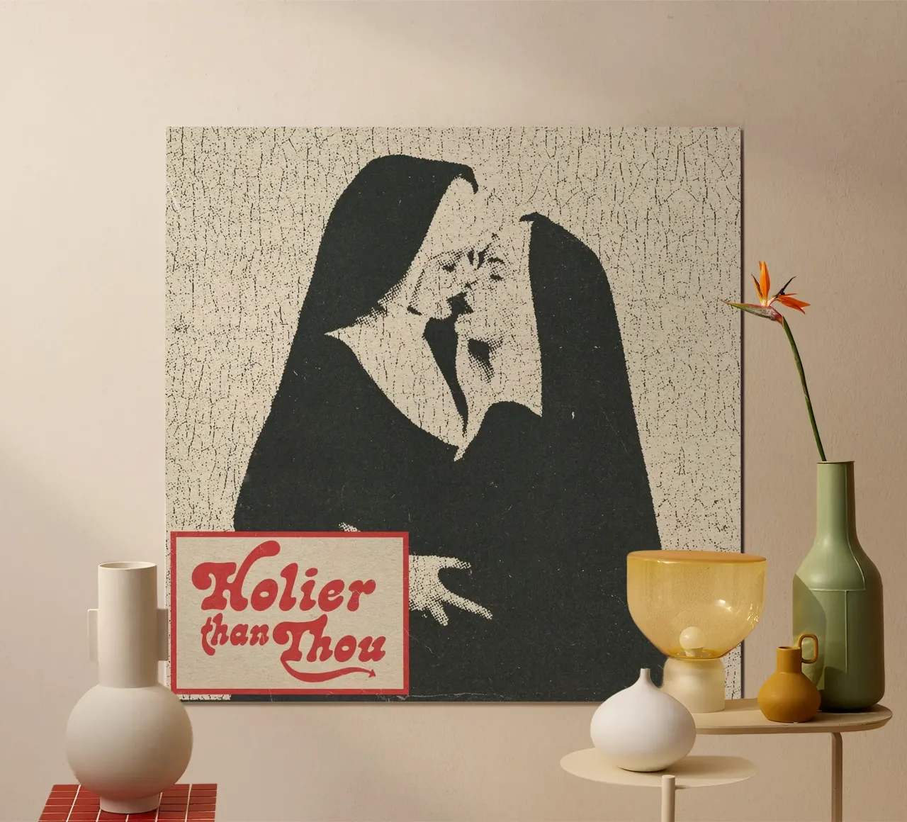 due suore che si baciano poster con telaio in alluminio da maluniq