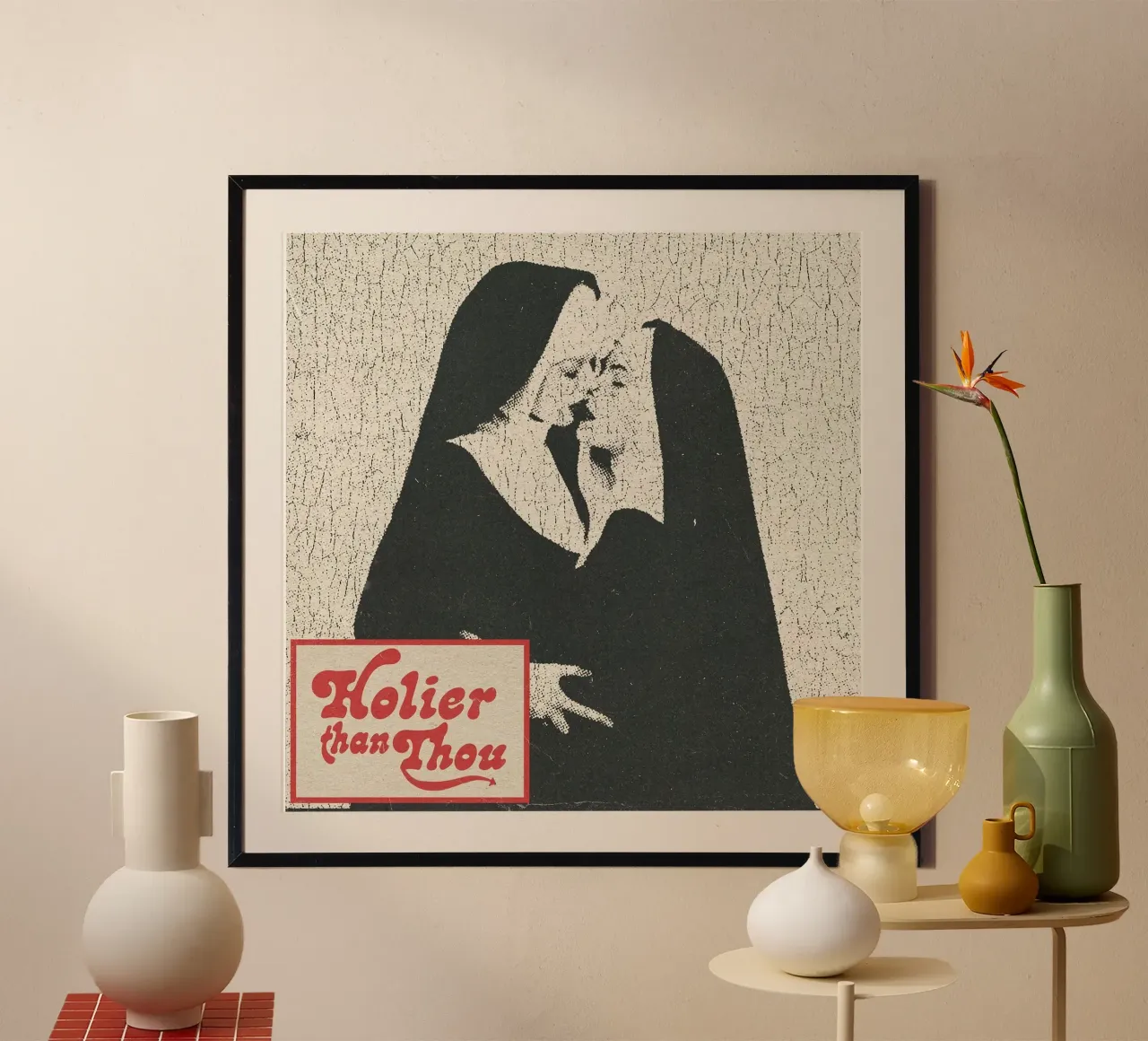 due suore che si baciano poster con telaio in alluminio da maluniq