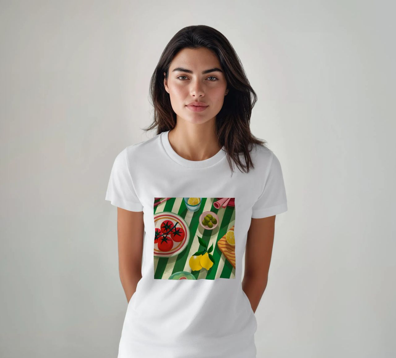 Tomato Salad Alfresco t-shirt da Muse Artworks