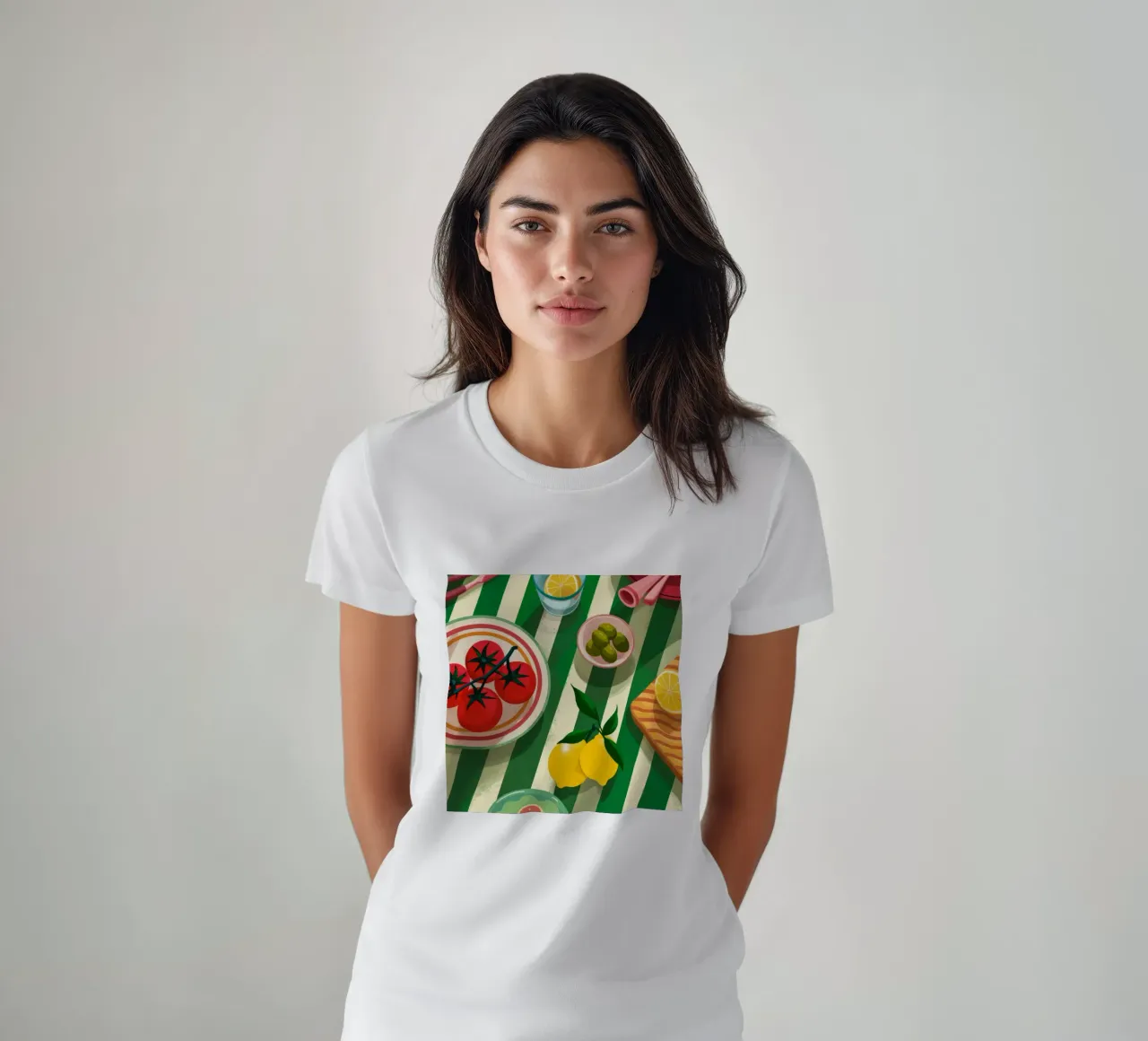Tomato Salad Alfresco t-shirt da Muse Artworks