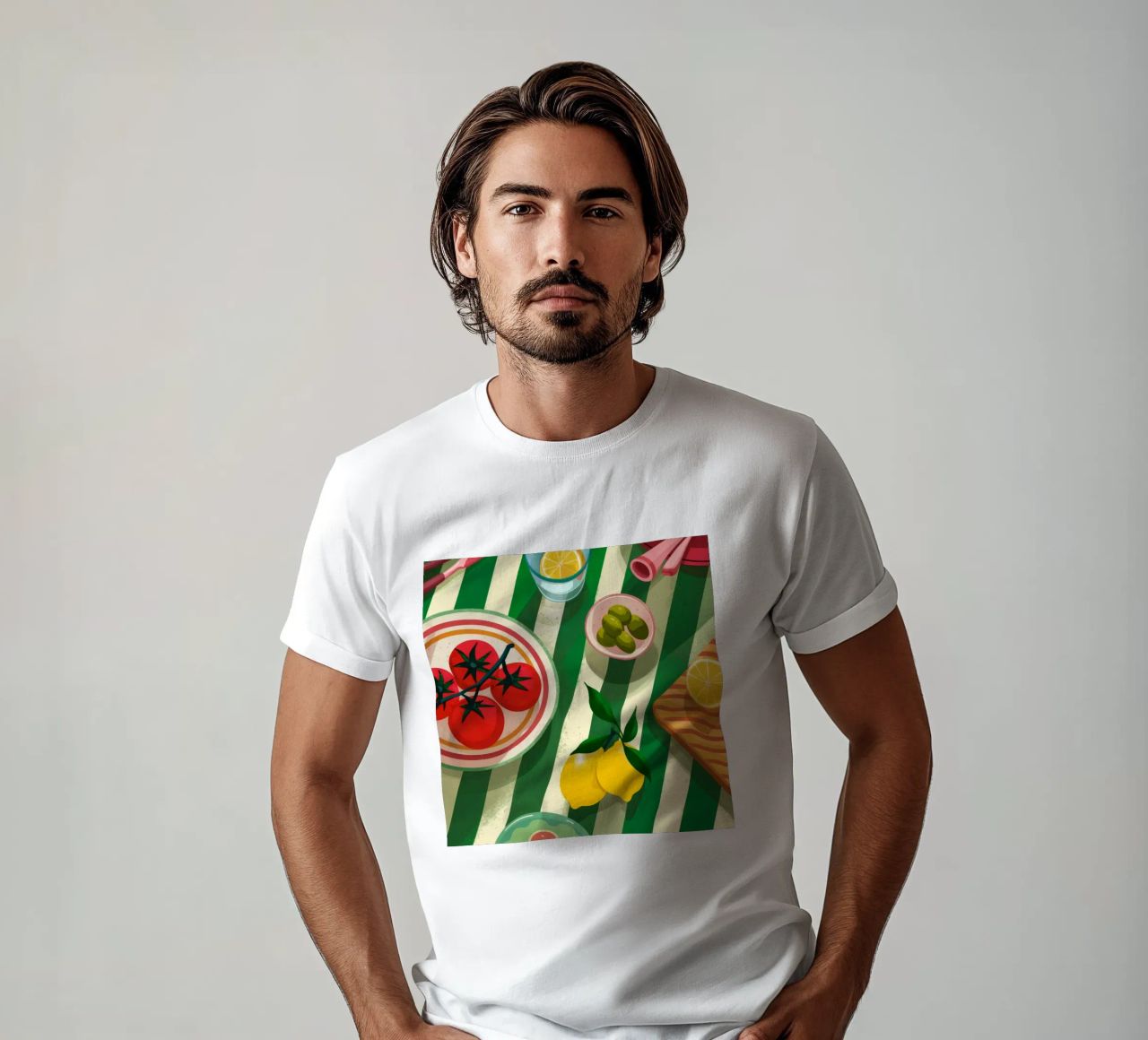 Tomato Salad Alfresco t-shirt da Muse Artworks