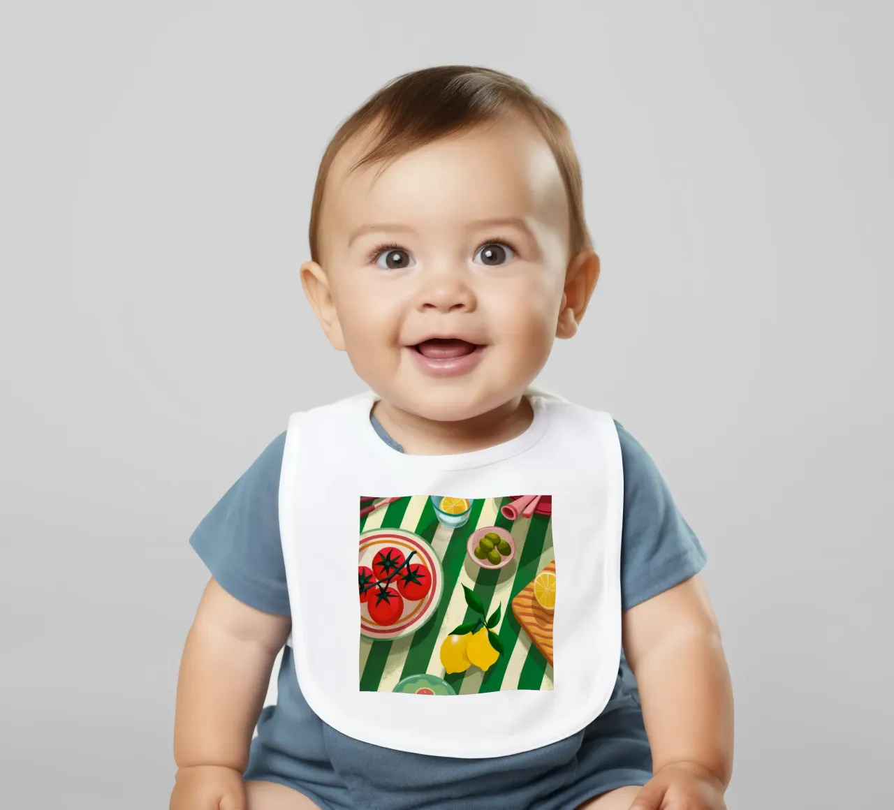 Fresh Tomato Salad baby bib by Muse Artworks