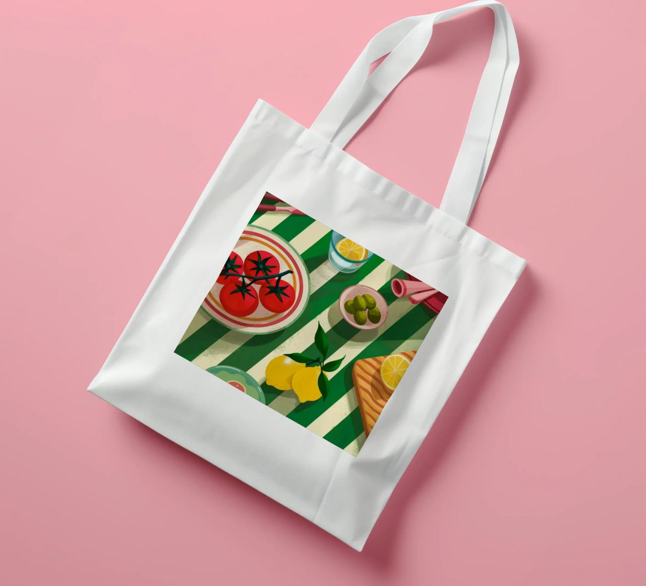 Tomato Salad Alfresco borsa in juta da Muse Artworks