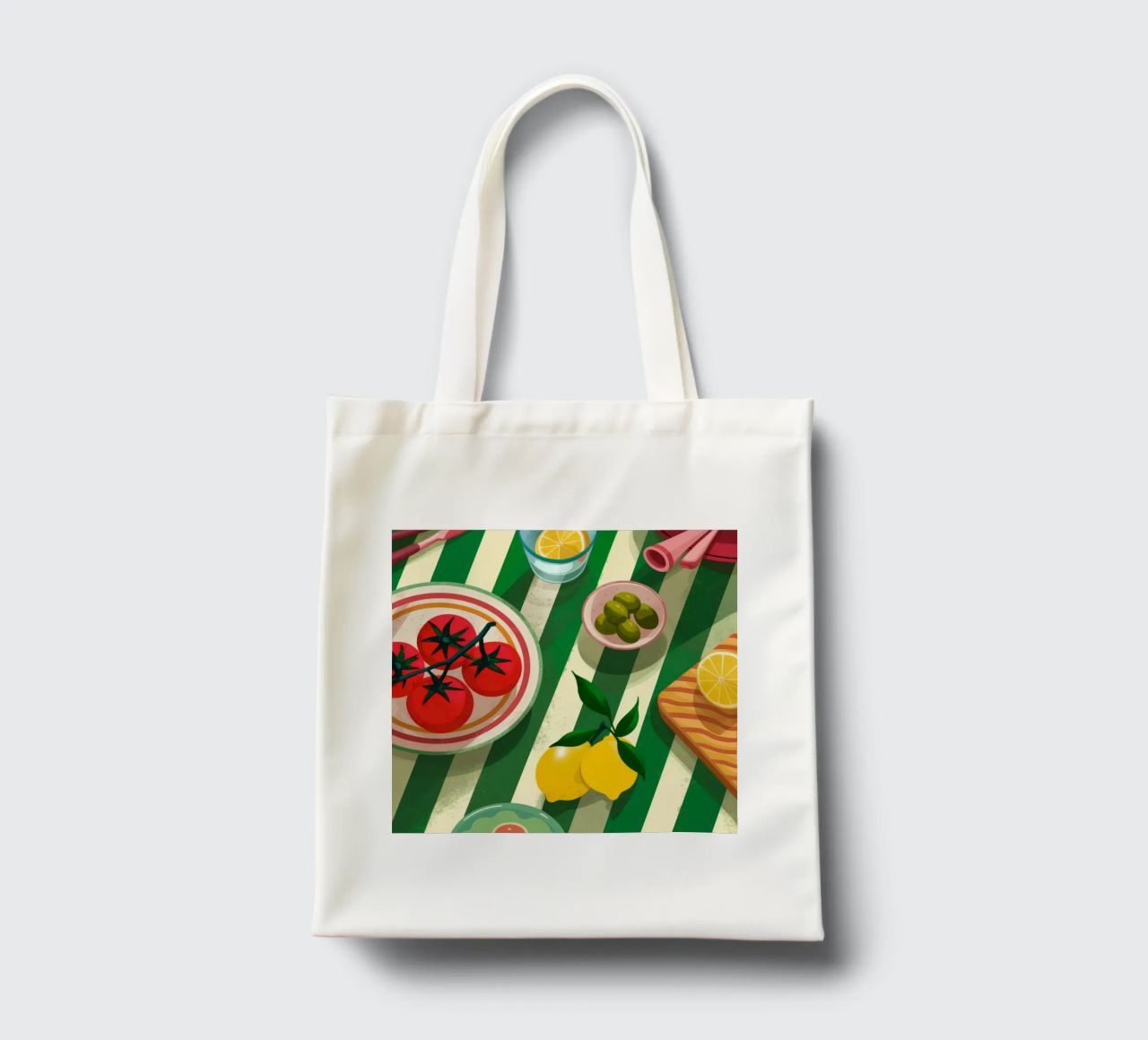 Tomato Salad Alfresco borsa in juta da Muse Artworks
