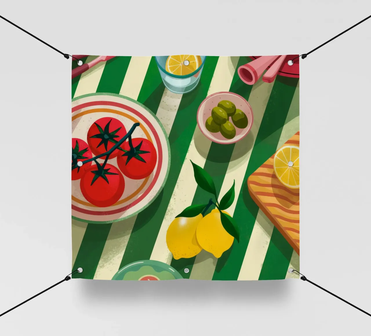 Tomato Salad Alfresco telo in pvc da Muse Artworks