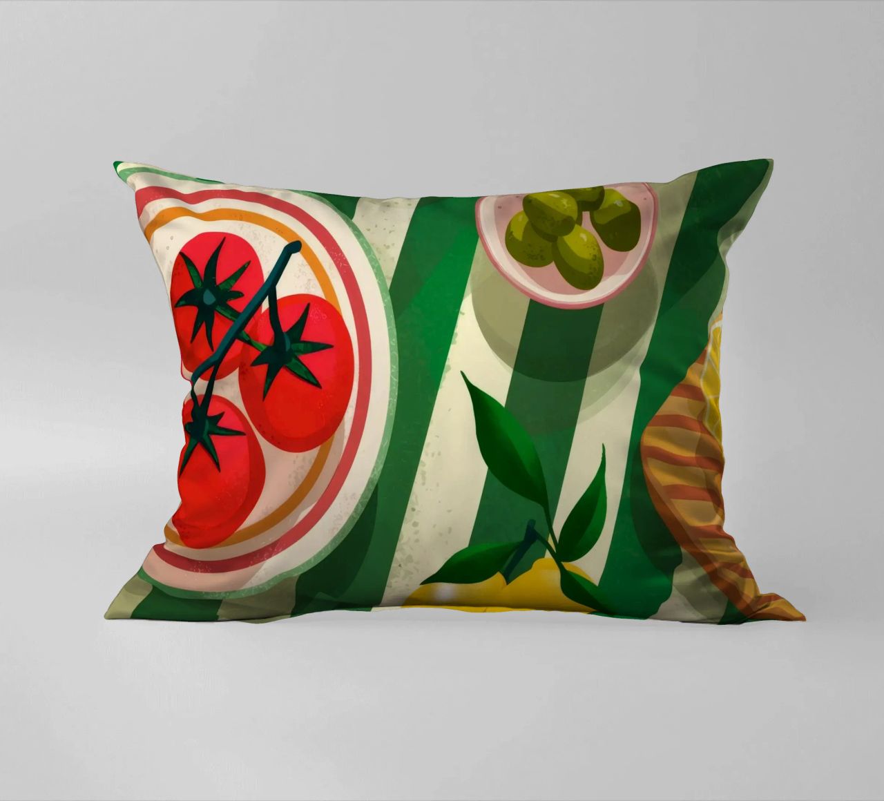 Tomato Salad Alfresco cuscino da Muse Artworks