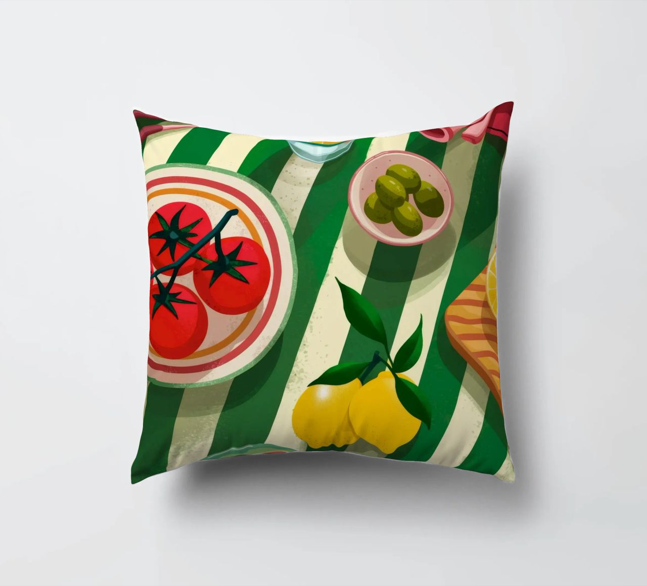 Tomato Salad Alfresco cuscino da Muse Artworks