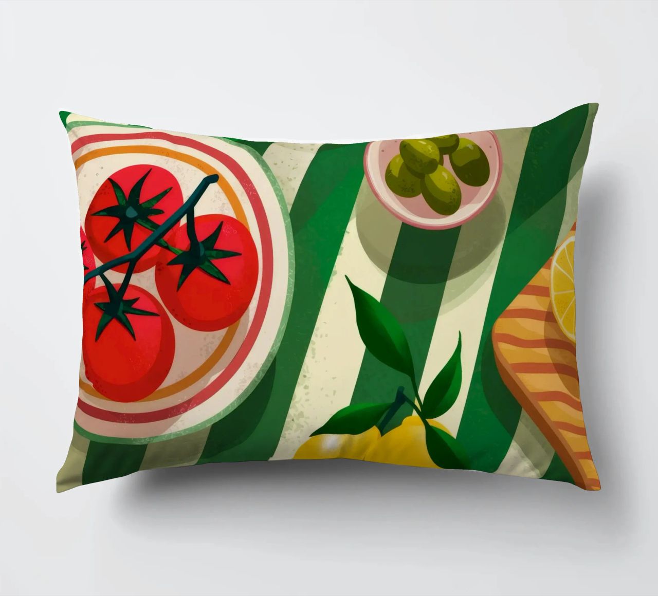 Tomato Salad Alfresco cuscino da Muse Artworks