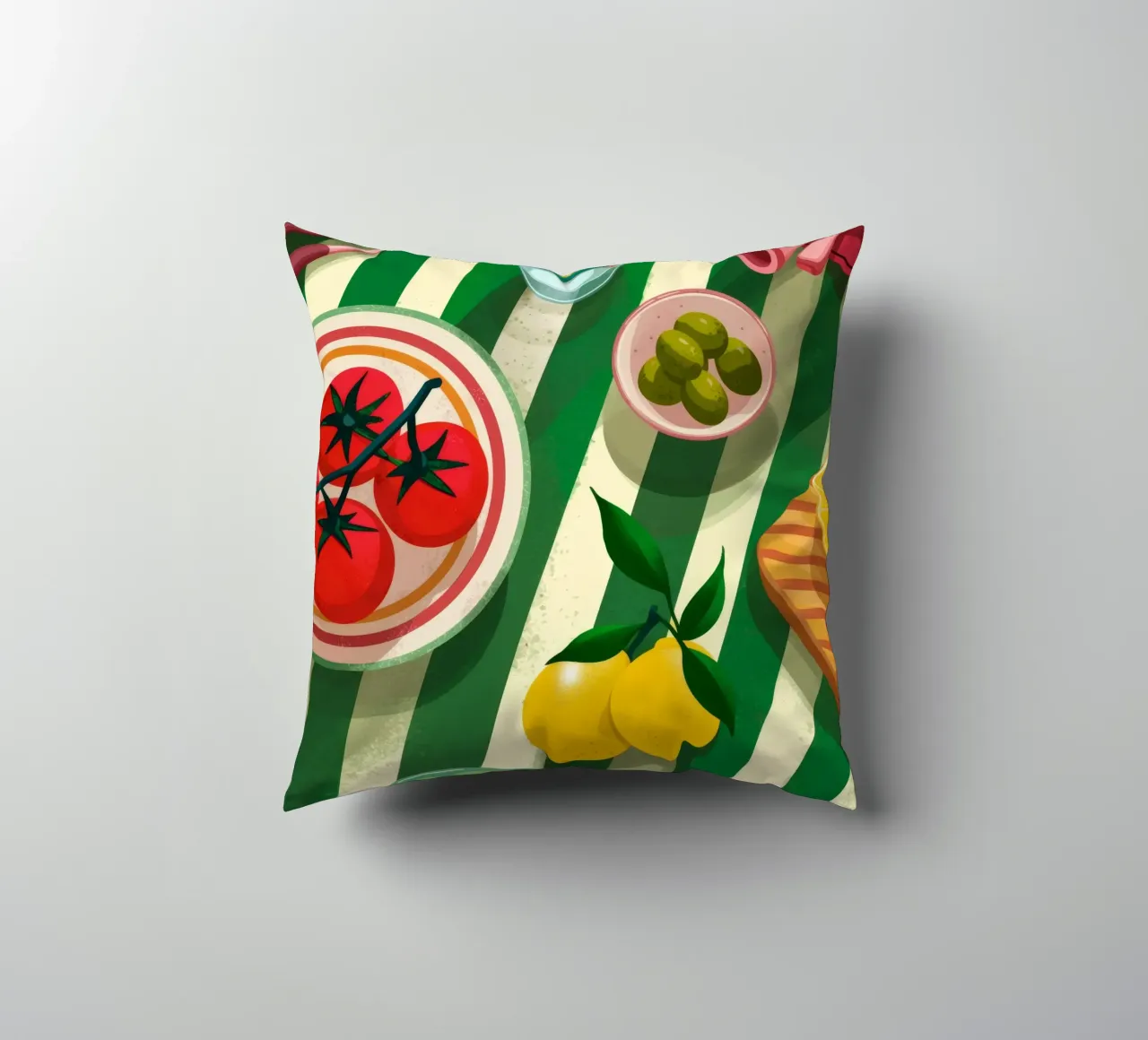 Fresh Tomato Salad decorative cushion by Muse Artworks