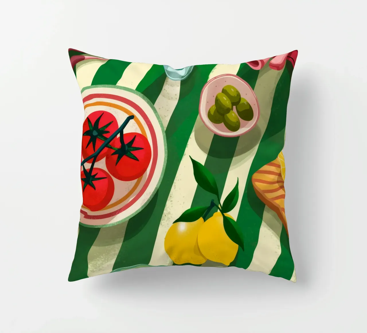 Fresh Tomato Salad decorative cushion by Muse Artworks