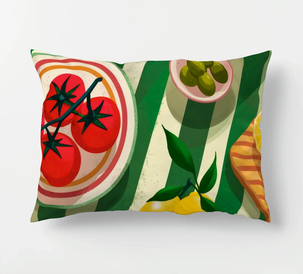 Tomato Salad Alfresco cuscino da Muse Artworks