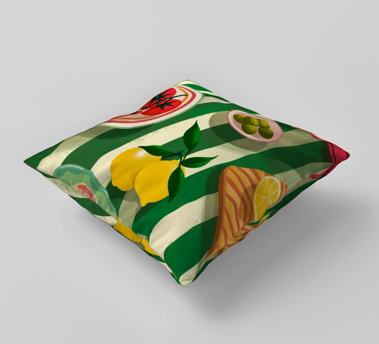 Tomato Salad Alfresco cuscino da Muse Artworks