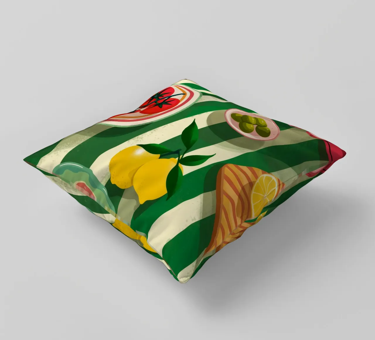 Fresh Tomato Salad decorative cushion by Muse Artworks