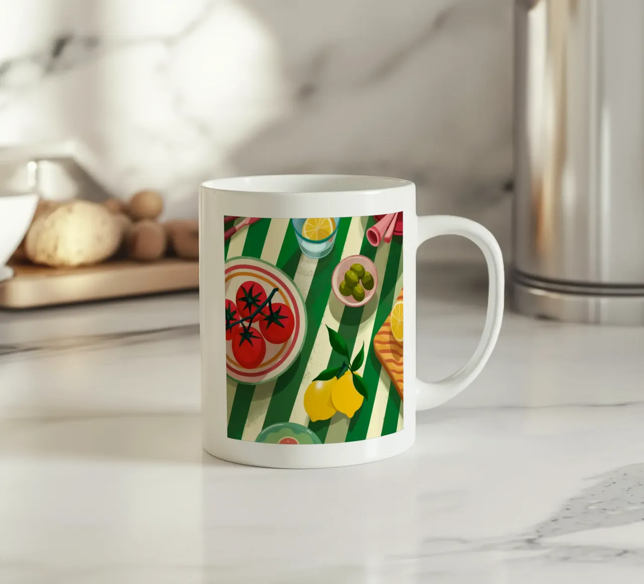 Salade de tomates fraîches mug en céramique de Muse Artworks