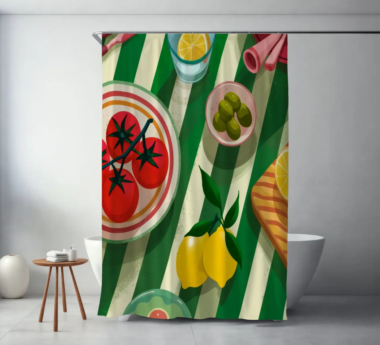 Tomato Salad Alfresco tenda da doccia da Muse Artworks