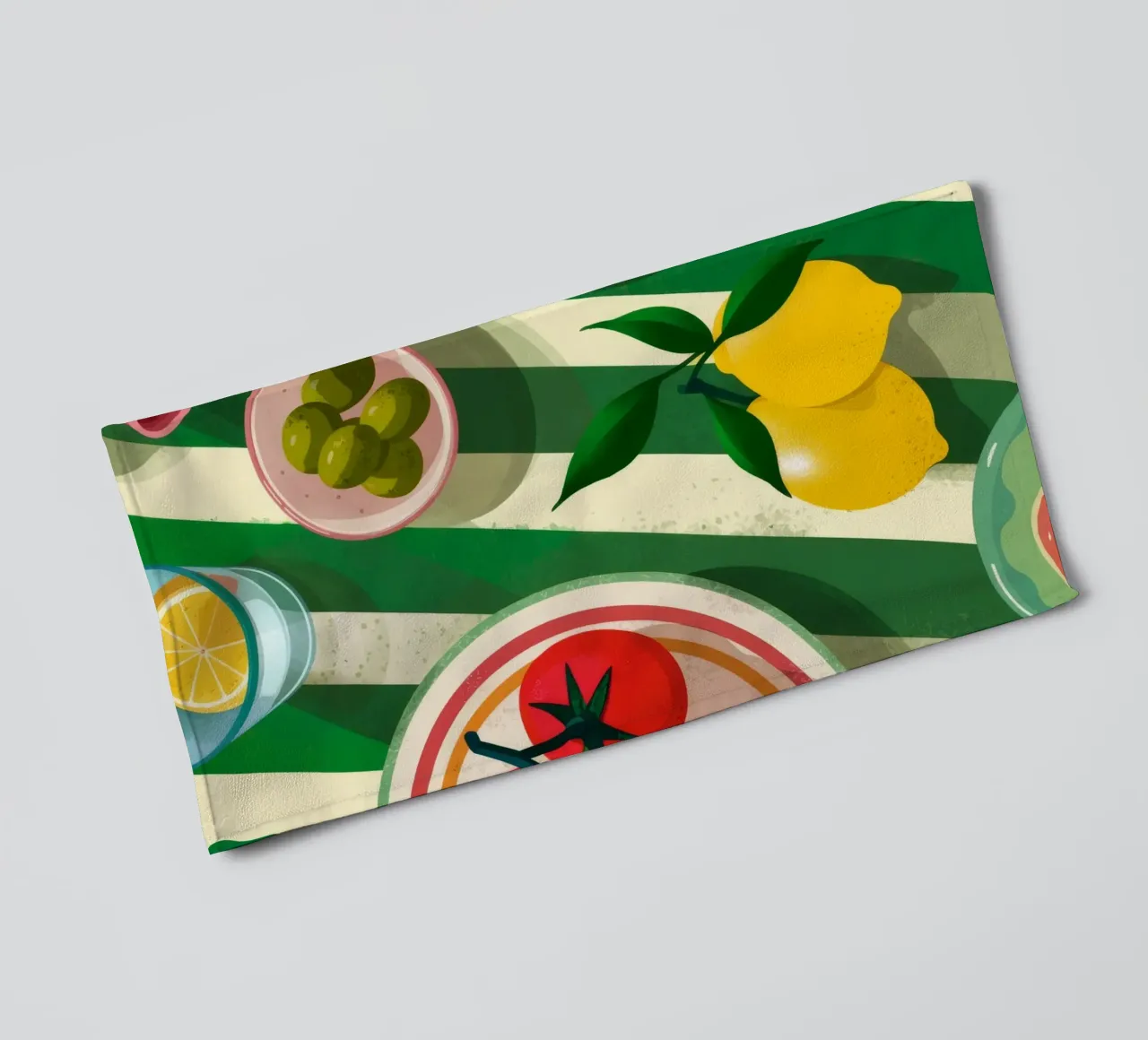 Tomato Salad Alfresco asciugamano da bagno da Muse Artworks