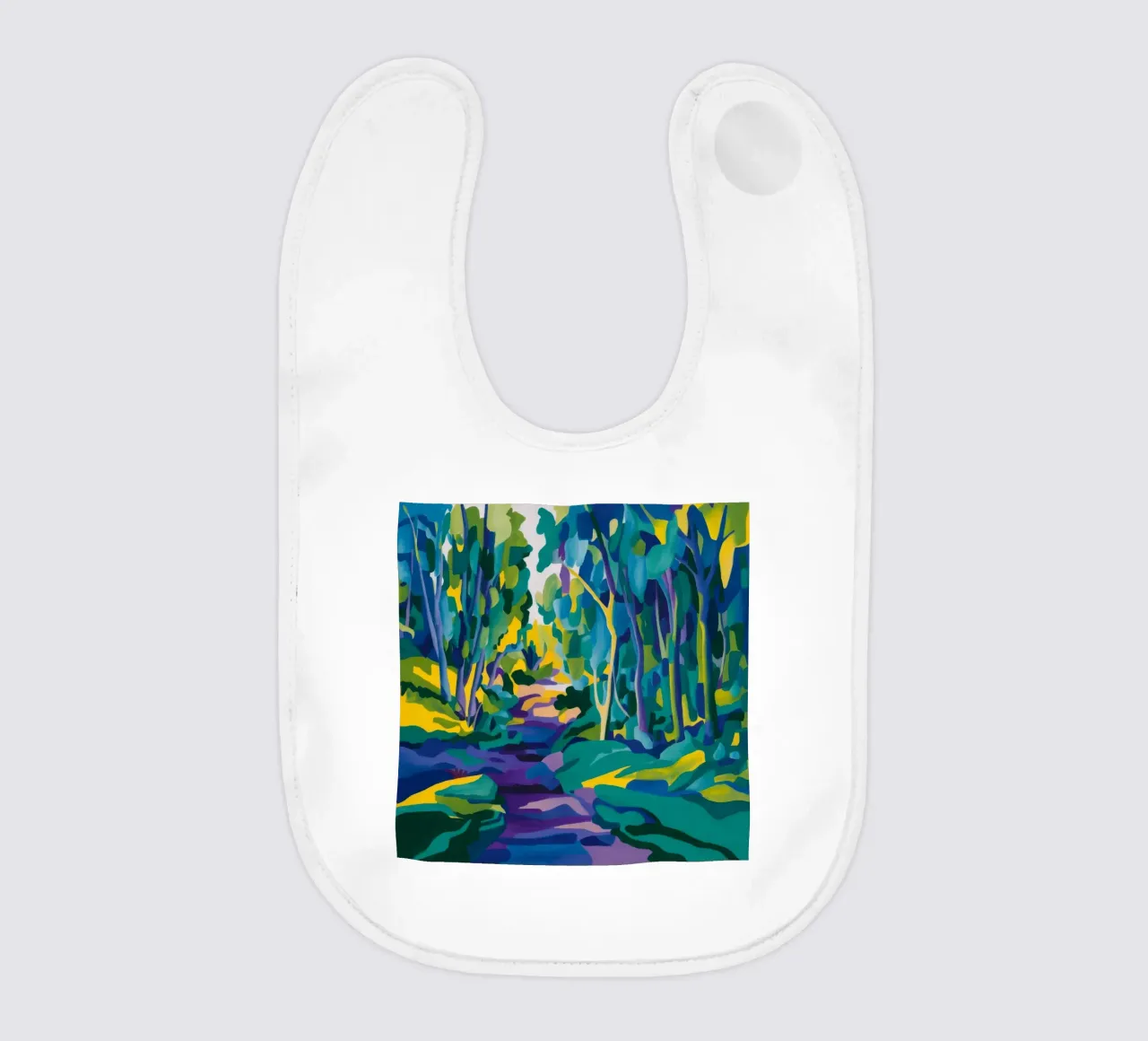 Forest Stream Path baby bib by FadeAura