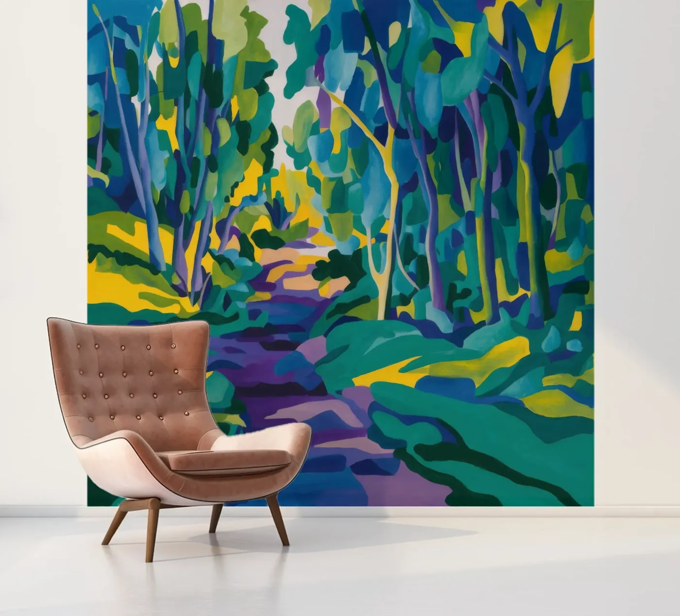 Forest Stream Path fotobehang van FadeAura