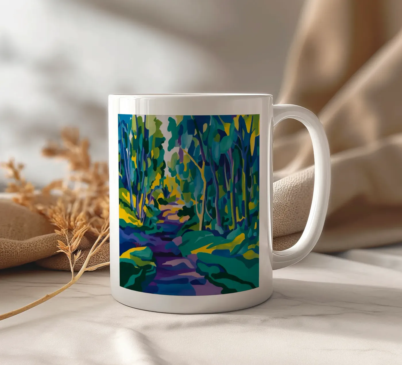 Forest Stream Path ceramic mug by FadeAura