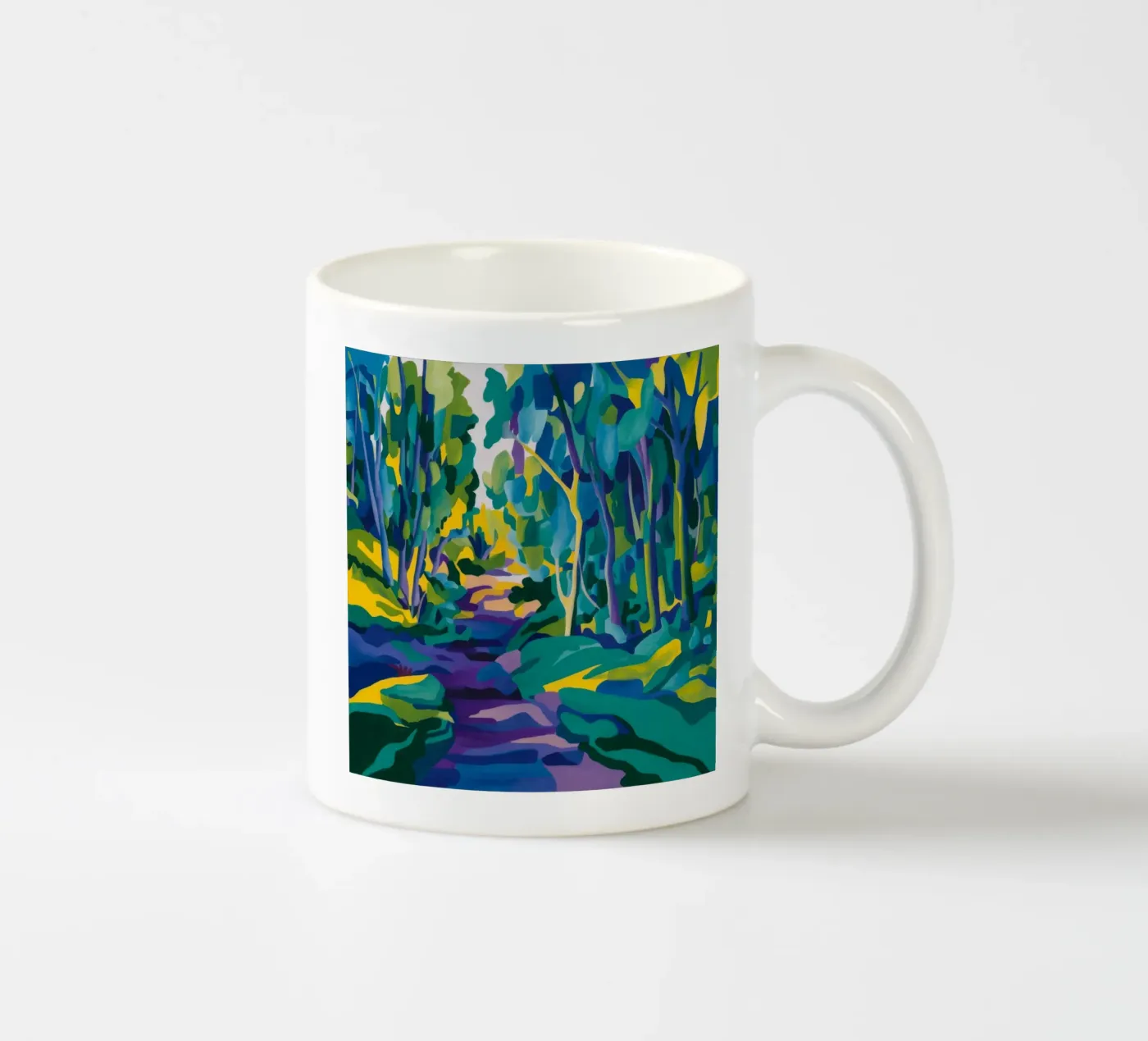 Forest Stream Path ceramic mug by FadeAura