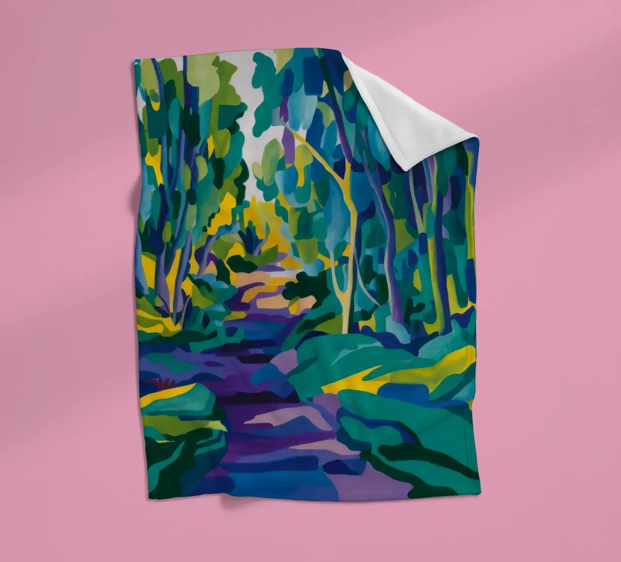 Forest Stream Path fleece blanket by FadeAura