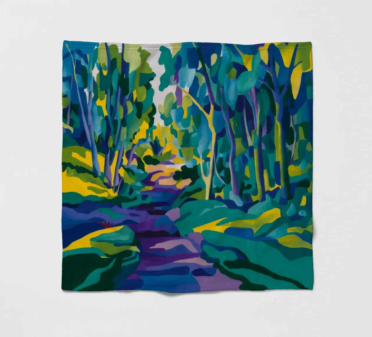 Forest Stream Path fleece blanket by FadeAura